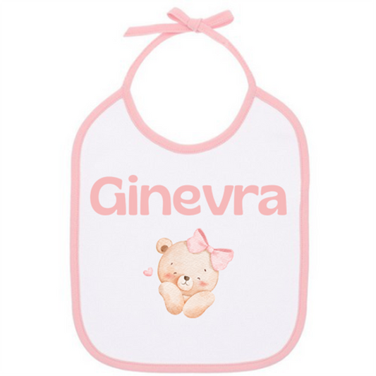 Bavaglino Personalizzato con Nome o foto – Rosa o Azzurro, stampa indelebile