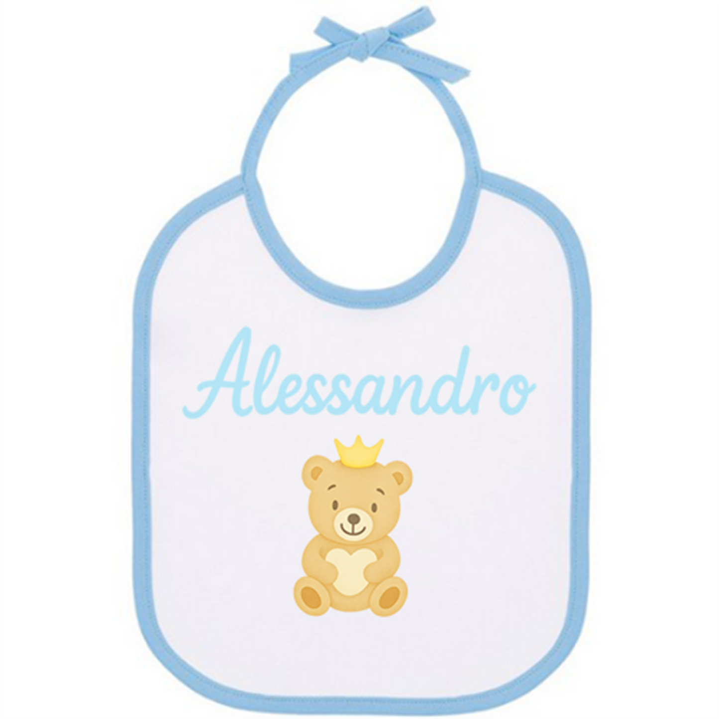 Bavaglino Personalizzato con Nome o foto – Rosa o Azzurro, stampa indelebile