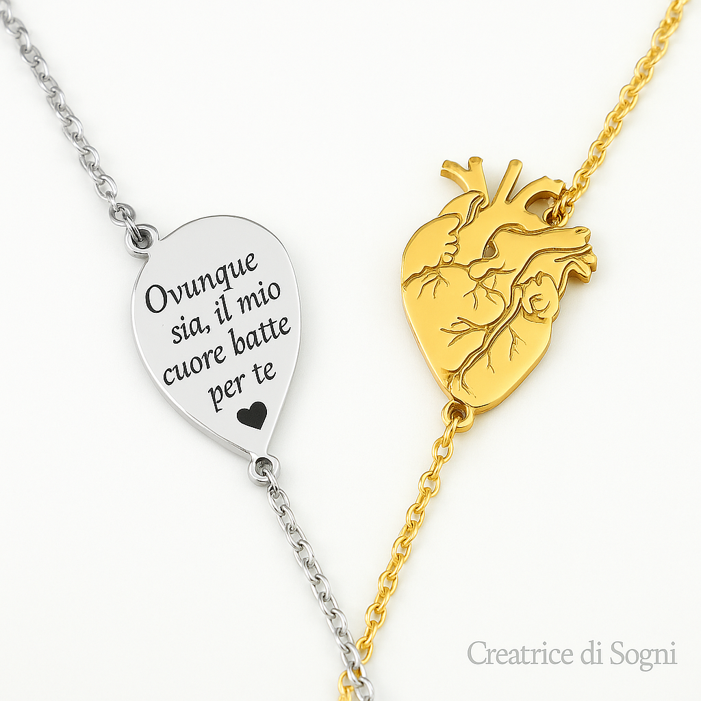 “Legame Vitale” – Bracciale Cuore Anatomico Personalizzabile