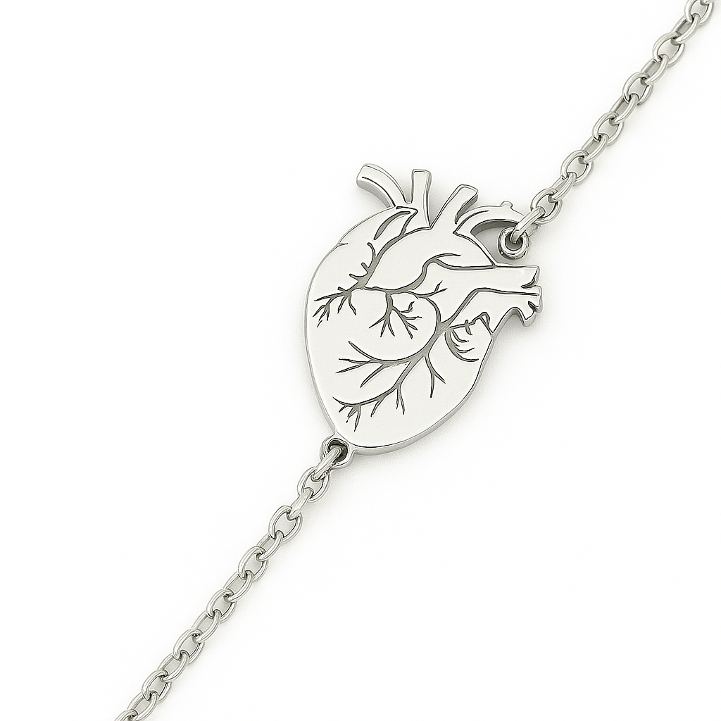 “Legame Vitale” – Bracciale Cuore Anatomico Personalizzabile