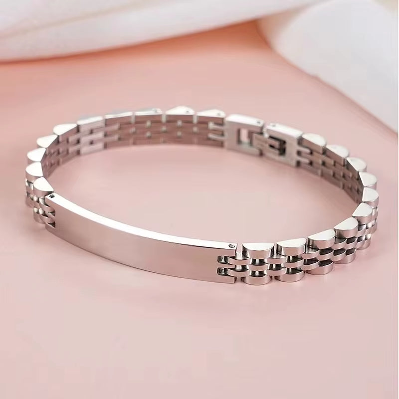 Legame Eterno: Bracciale Personalizzabile Maglia Jubilee in Acciaio Inossidabile 316L - Finiture Oro e Argento
