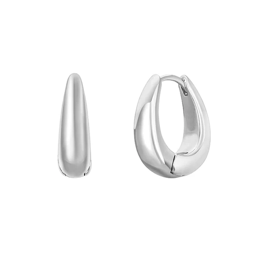 Orecchini Doria – Huggie scultorei in Gold e Silver