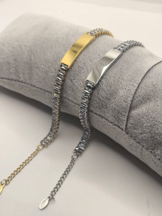 Bracciale Personalizzato Tennis "Riflessi d’Amore" – Eleganza in Oro o Argento con Incisione