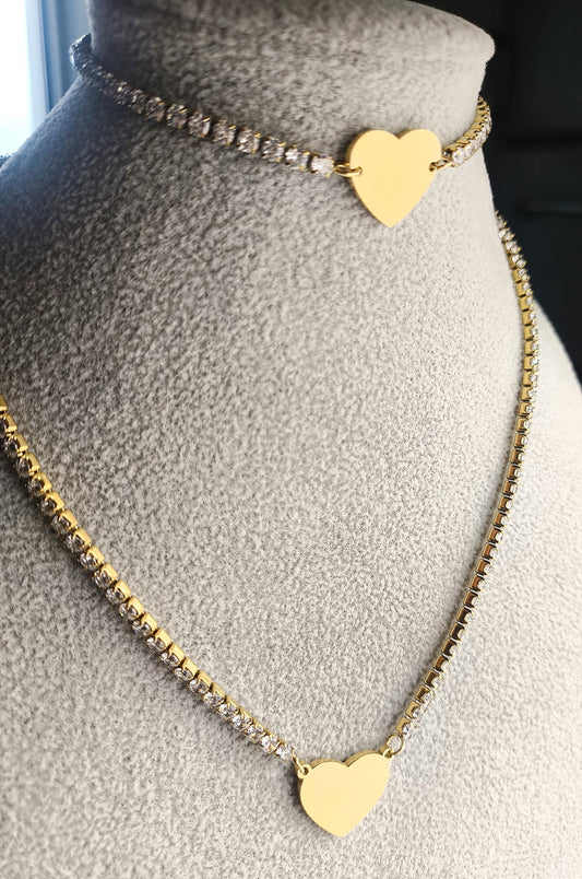 "Elegante Armonia" – Un duetto di brillantezza che accende il cuore, in oro e argento personalizzabile