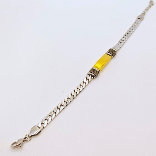 "Legame Infinito" – Bracciale in Acciaio Bicolore Personalizzabile con Incisione