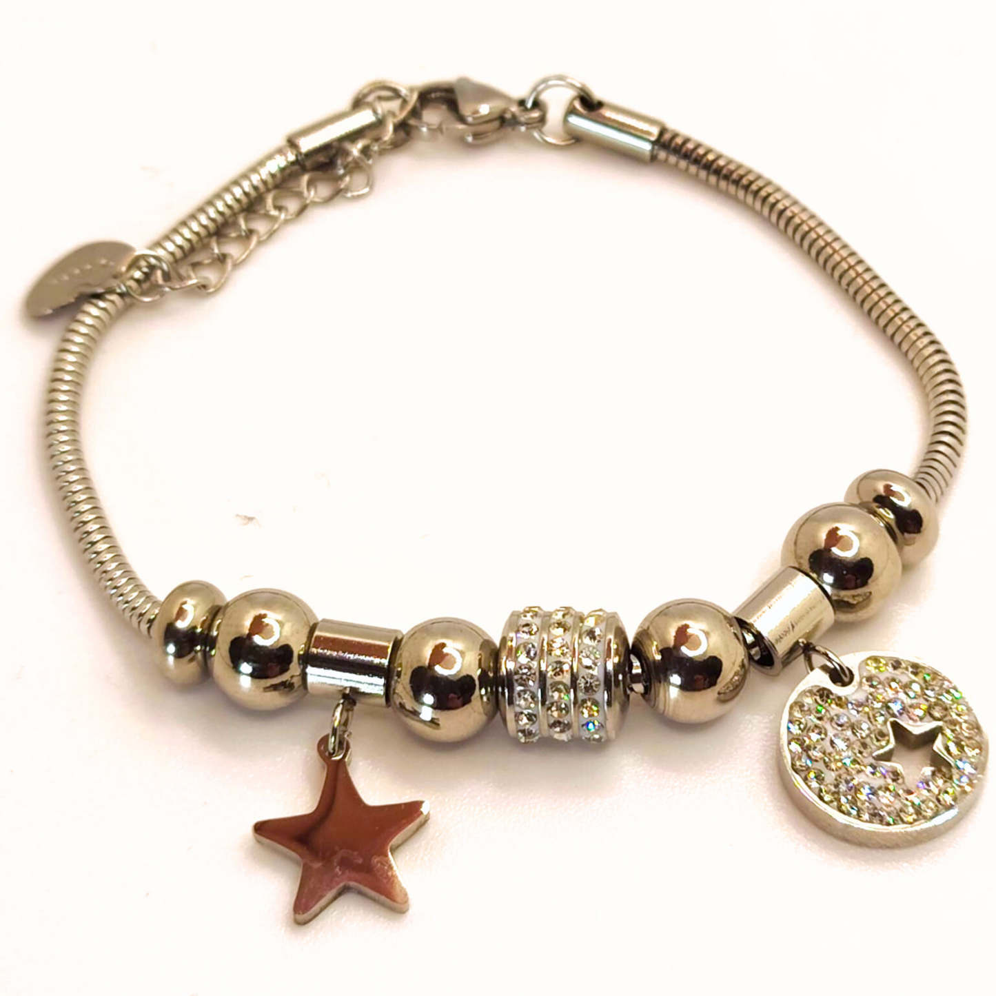 Stella del Cuore" – Bracciale con Charm Personalizzabile e Dettagli Brillanti