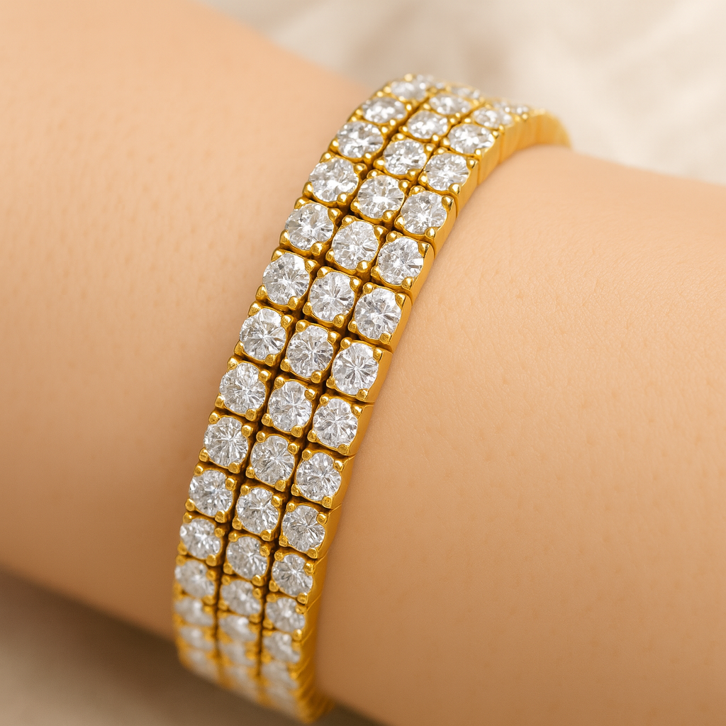 Creatrice di Sogni – Bracciale Tennis “Gioia” a tre file in Acciaio 316L, anallergico e non annerisce | In promozione