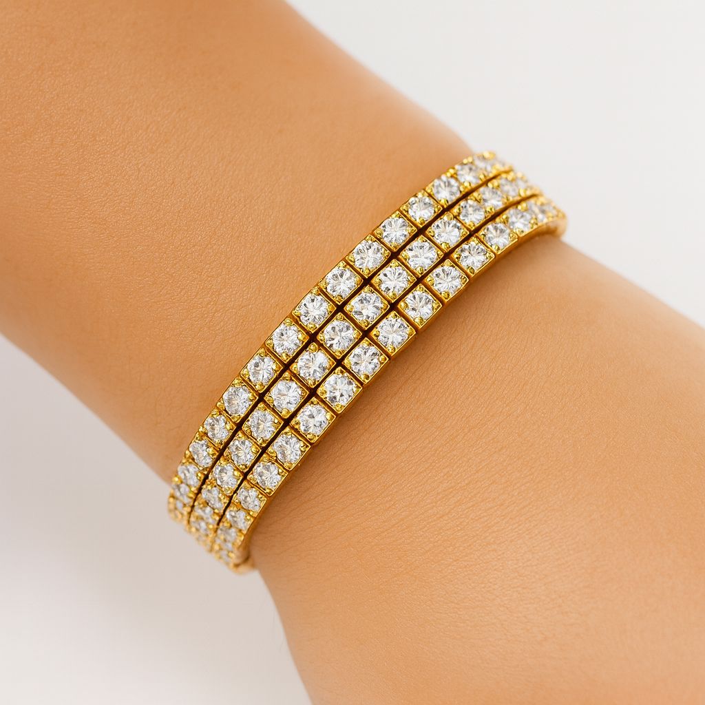 Creatrice di Sogni – Bracciale Tennis “Gioia” a tre file in Acciaio 316L, anallergico e non annerisce | In promozione