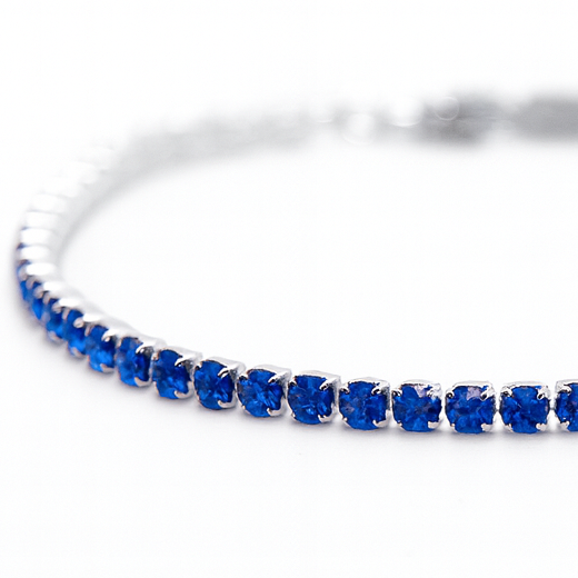 Bracciale Tennis Blu in Acciaio 316L con zirconi luminosi | Spedizione Gratis