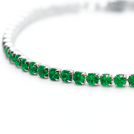 Bracciale Tennis Verde in Acciaio 316L con Zirconi Luminosi | Eleganza e Resistenza in Ogni Dettaglio