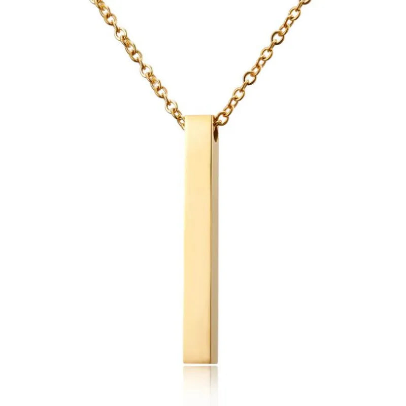 Collana RICORDO INCISO Personalizzabile – Incidi Nome o Frase Oro Nero o Argento