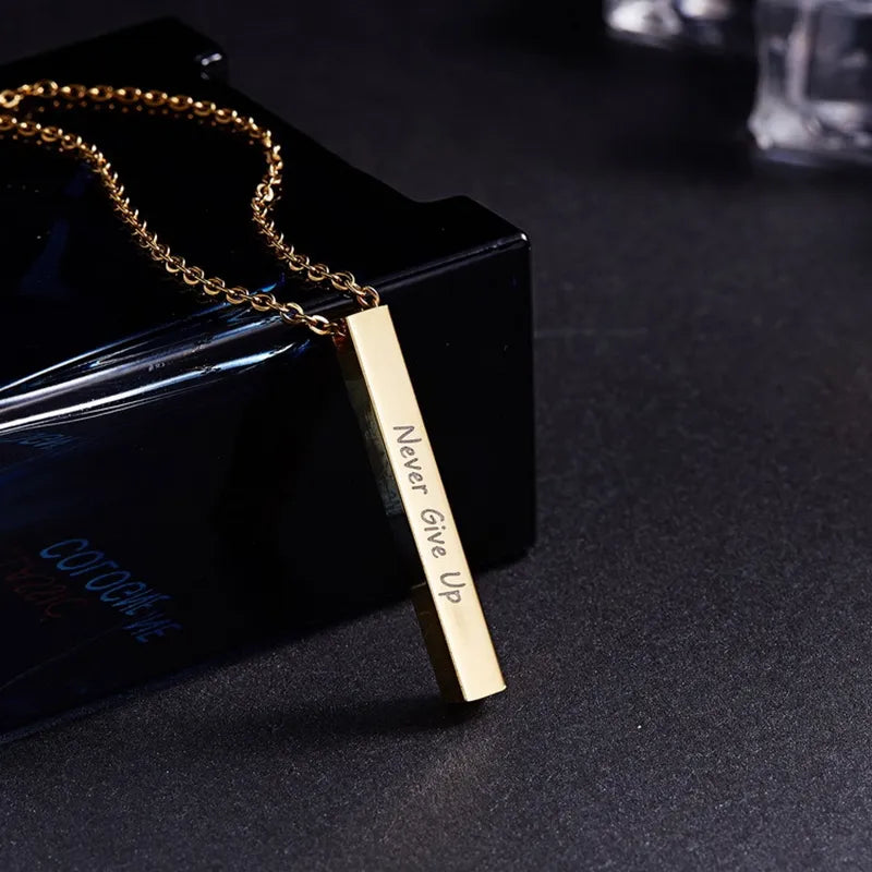 Collana RICORDO INCISO Personalizzabile – Incidi Nome o Frase Oro Nero o Argento