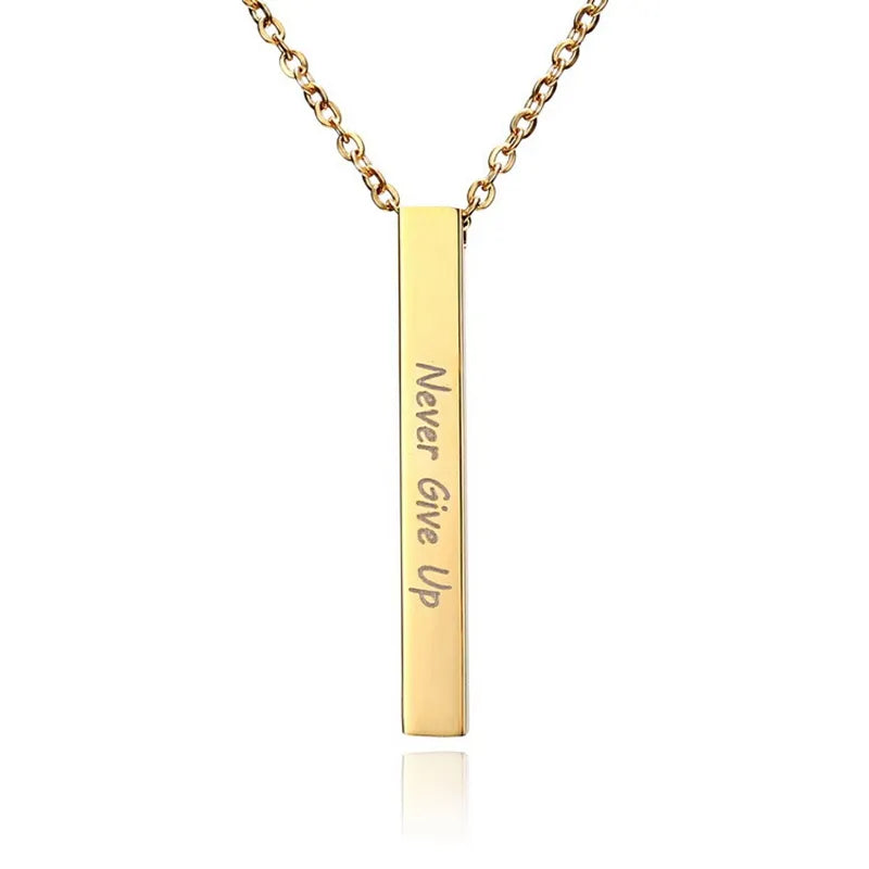 Collana RICORDO INCISO Personalizzabile – Incidi Nome o Frase Oro Nero o Argento