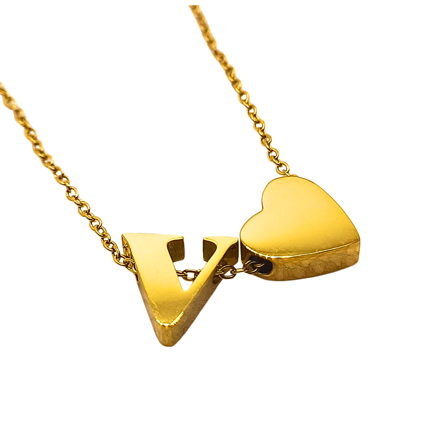 Collana con Doppio Ciondolo – Cuore e Lettere Personalizzate