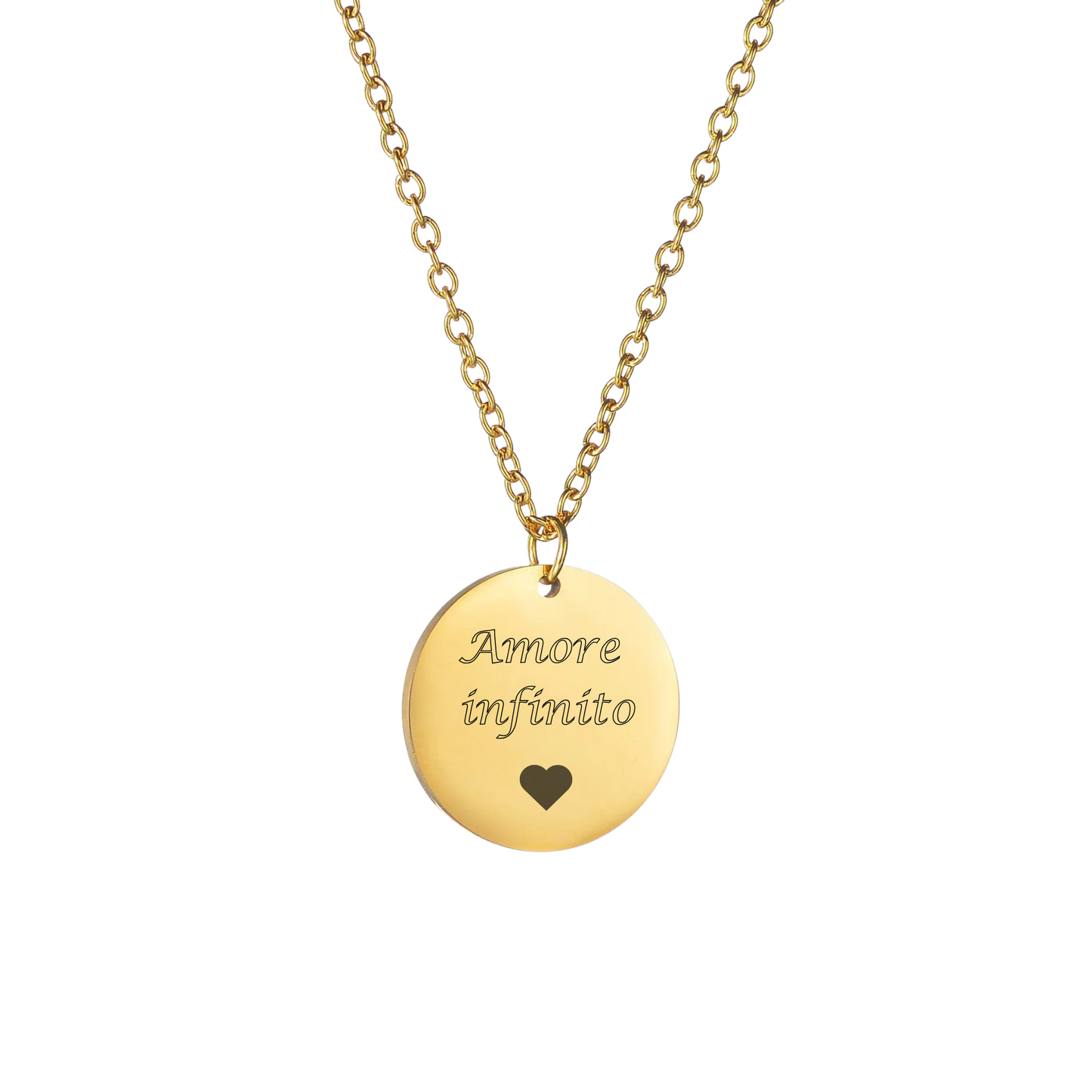 Collana Personalizzata con Pendente Rotondo - Oro e Argento