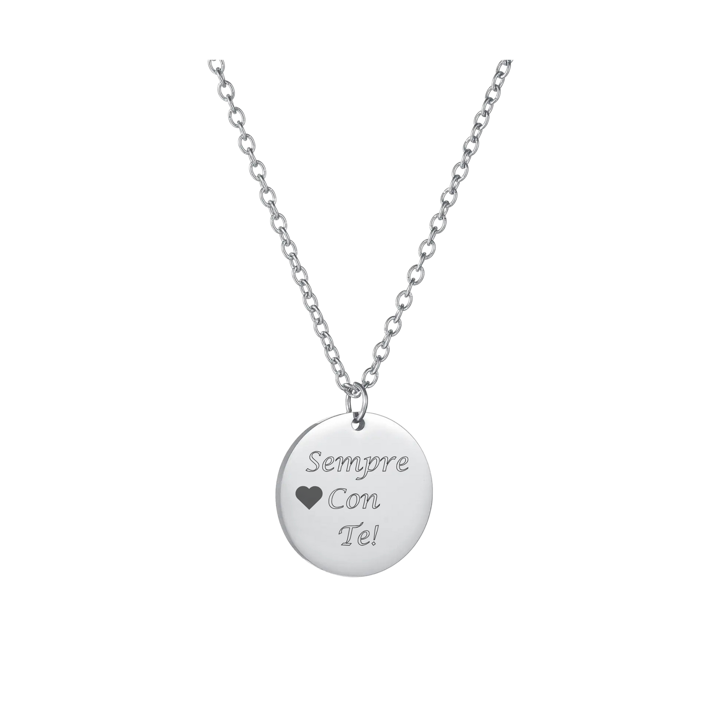 Collana Personalizzata con Pendente Rotondo - Oro e Argento