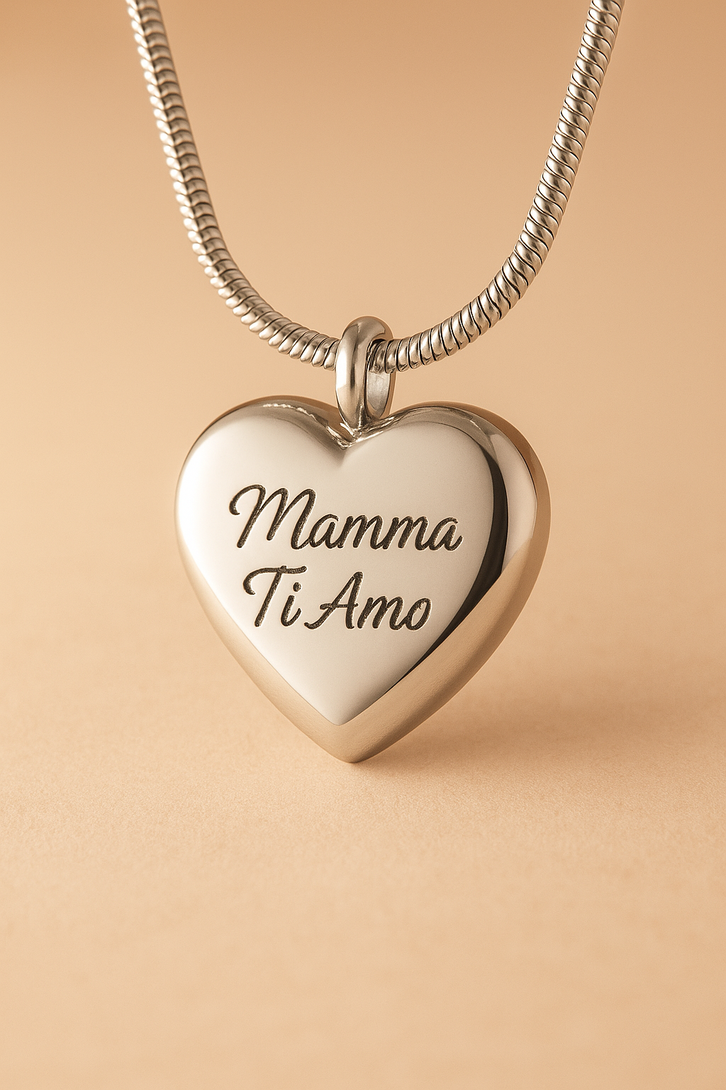 Collana “Custode d’Amore” – Cuore Argento con Incisione Personalizzata