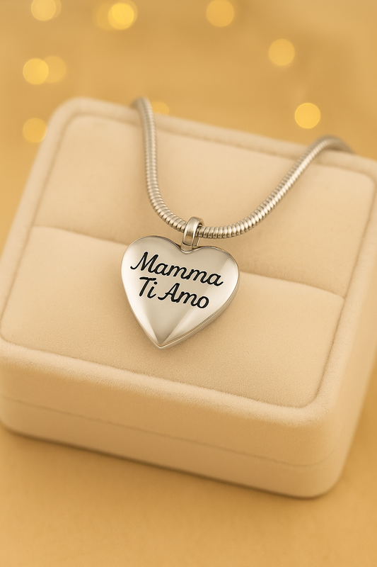 Collana “Custode d’Amore” – Cuore Argento con Incisione Personalizzata
