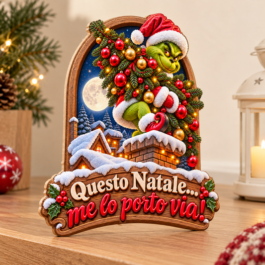 Fuoriporta natalizio «Questo Natale… me lo porto via!», vista laterale