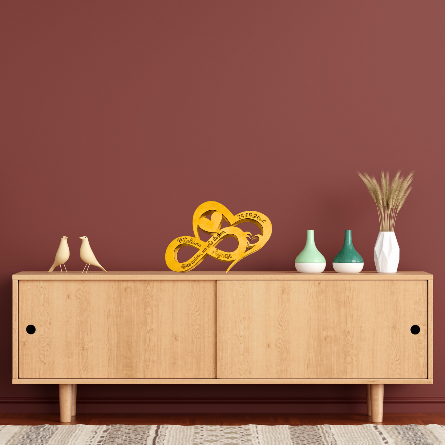 Lampada in Legno Infinito – Amore Personalizzato con Nomi e Data