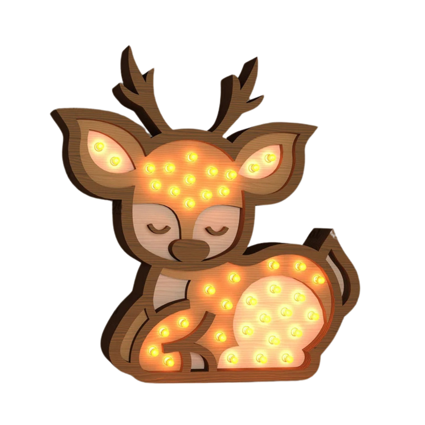 Lampada Notturna in Legno Cerbiatto – Un Tocco di Magia per la Cameretta