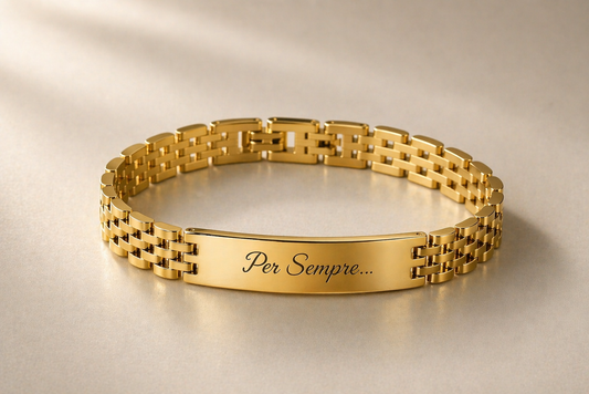 Legame Eterno: Bracciale Personalizzabile Maglia Jubilee in Acciaio Inossidabile 316L - Finiture Oro e Argento