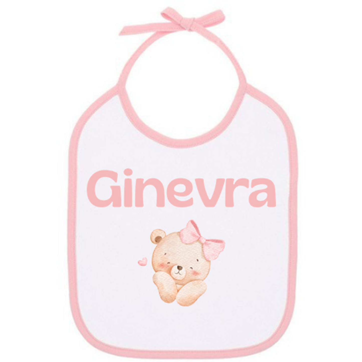 Bavaglino Personalizzato con Nome o foto – Rosa o Azzurro, stampa indelebile