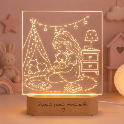 Lampada LED Personalizzata con Disegno e Frase – Regalo Luminoso per Ogni Occasione