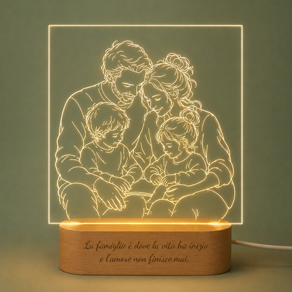 Lampada LED Personalizzata con Disegno e Frase – Regalo Luminoso per Ogni Occasione