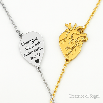 “Legame Vitale” – Bracciale Cuore Anatomico Personalizzabile