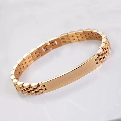 Legame Eterno: Bracciale Personalizzabile Maglia Jubilee in Acciaio Inossidabile 316L - Finiture Oro e Argento