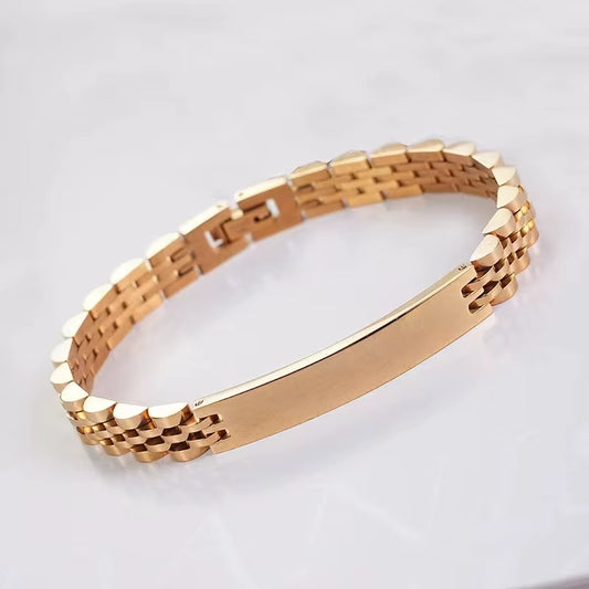 Legame Eterno: Bracciale Personalizzabile Maglia Jubilee in Acciaio Inossidabile 316L - Finiture Oro e Argento