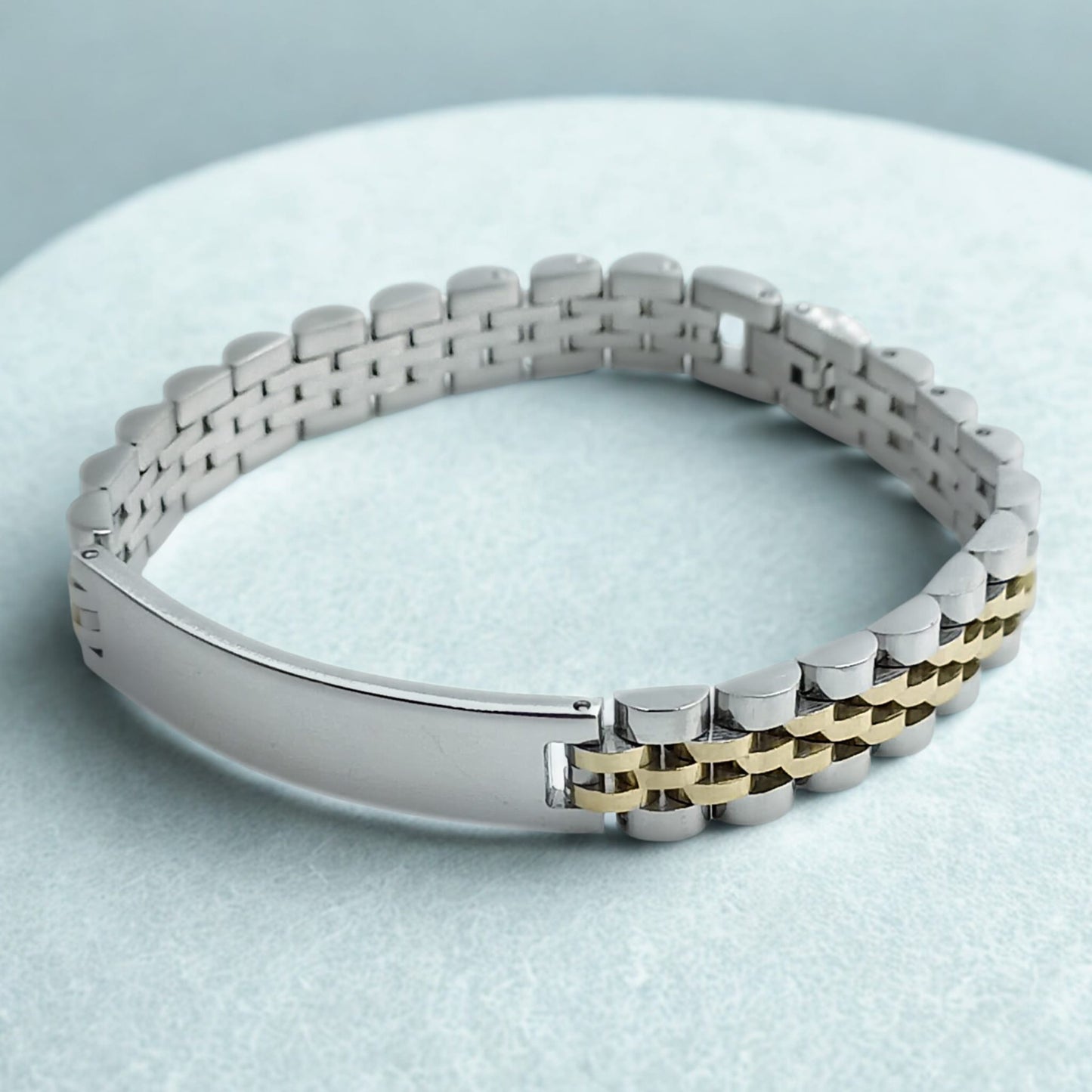 Legame Eterno: Bracciale Personalizzabile Maglia Jubilee in Acciaio Inossidabile 316L - Finiture Oro e Argento