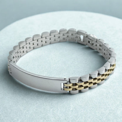 Legame Eterno: Bracciale Personalizzabile Maglia Jubilee in Acciaio Inossidabile 316L - Finiture Oro e Argento