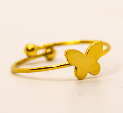 Anello Farfalla in acciaio 316L regolabile – silver o gold – ipoallergenico, in promozione