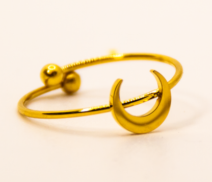 Creatrice di Sogni – Anello “Mezzaluna” in Acciaio 316L regolabile, anallergico e non annerisce – Silver o Gold | In promozione