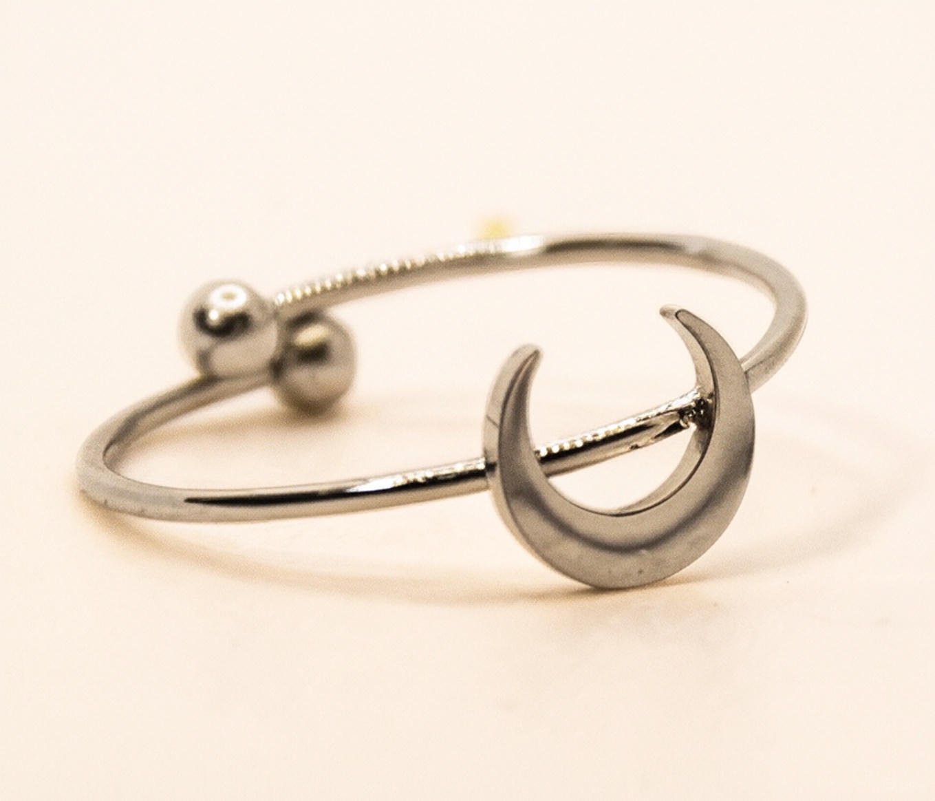 Creatrice di Sogni – Anello “Mezzaluna” in Acciaio 316L regolabile, anallergico e non annerisce – Silver o Gold | In promozione