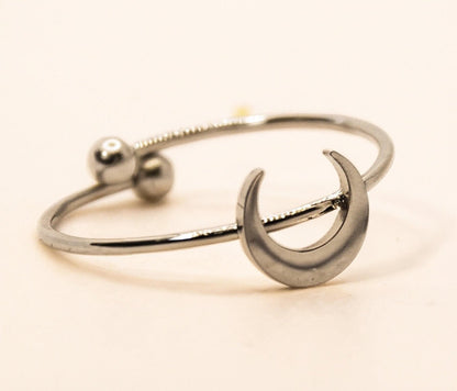 Creatrice di Sogni – Anello “Mezzaluna” in Acciaio 316L regolabile, anallergico e non annerisce – Silver o Gold | In promozione