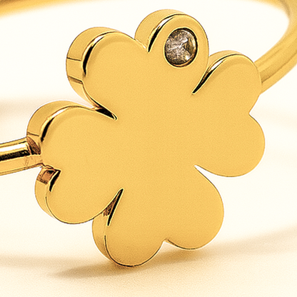 Creatrice di Sogni – Anello “Quadrifoglio” in Acciaio 316L regolabile, anallergico e non annerisce – Silver o Gold | In promozione