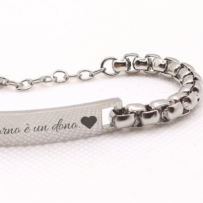 Bracciale a Catena Cubana con Banda Personalizzabile – Stile e Carattere