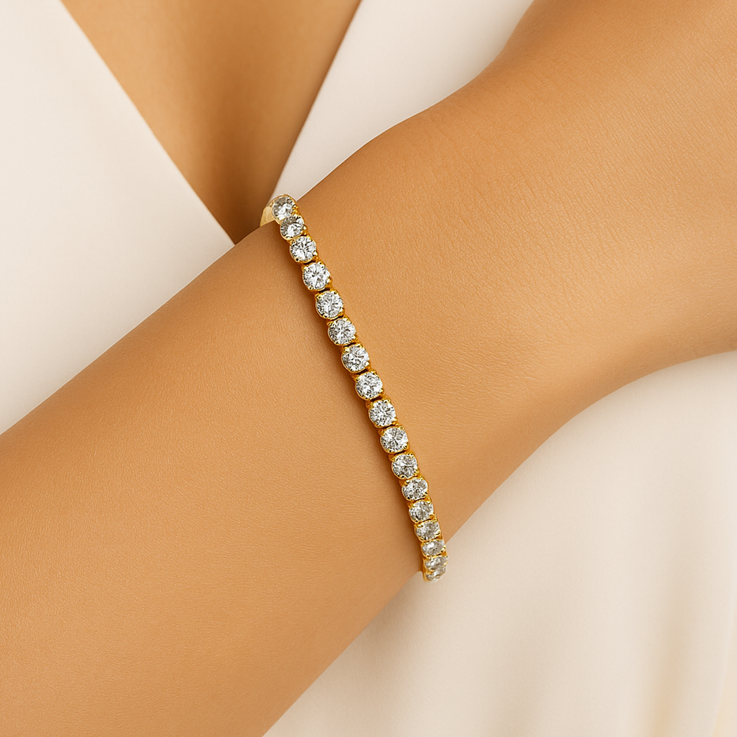 Creatrice di Sogni – Bracciale Tennis “Riflesso” 4 mm in Acciaio 316L, anallergico e non annerisce – Gold o Silver | In promozione