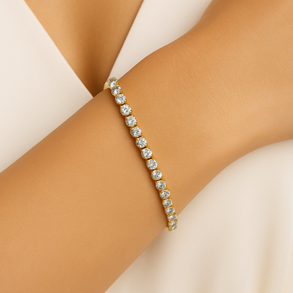 Creatrice di Sogni – Bracciale Tennis “Riflesso” 4 mm in Acciaio 316L, anallergico e non annerisce – Gold o Silver | In promozione