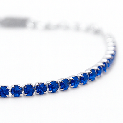 Bracciale Tennis Blu in Acciaio 316L con zirconi luminosi | Spedizione Gratis