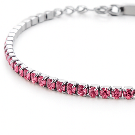 Bracciale Tennis Rosa in Acciaio 316L con zirconi Luminosi | Eleganza e Raffinatezza | Spedizione Gratis