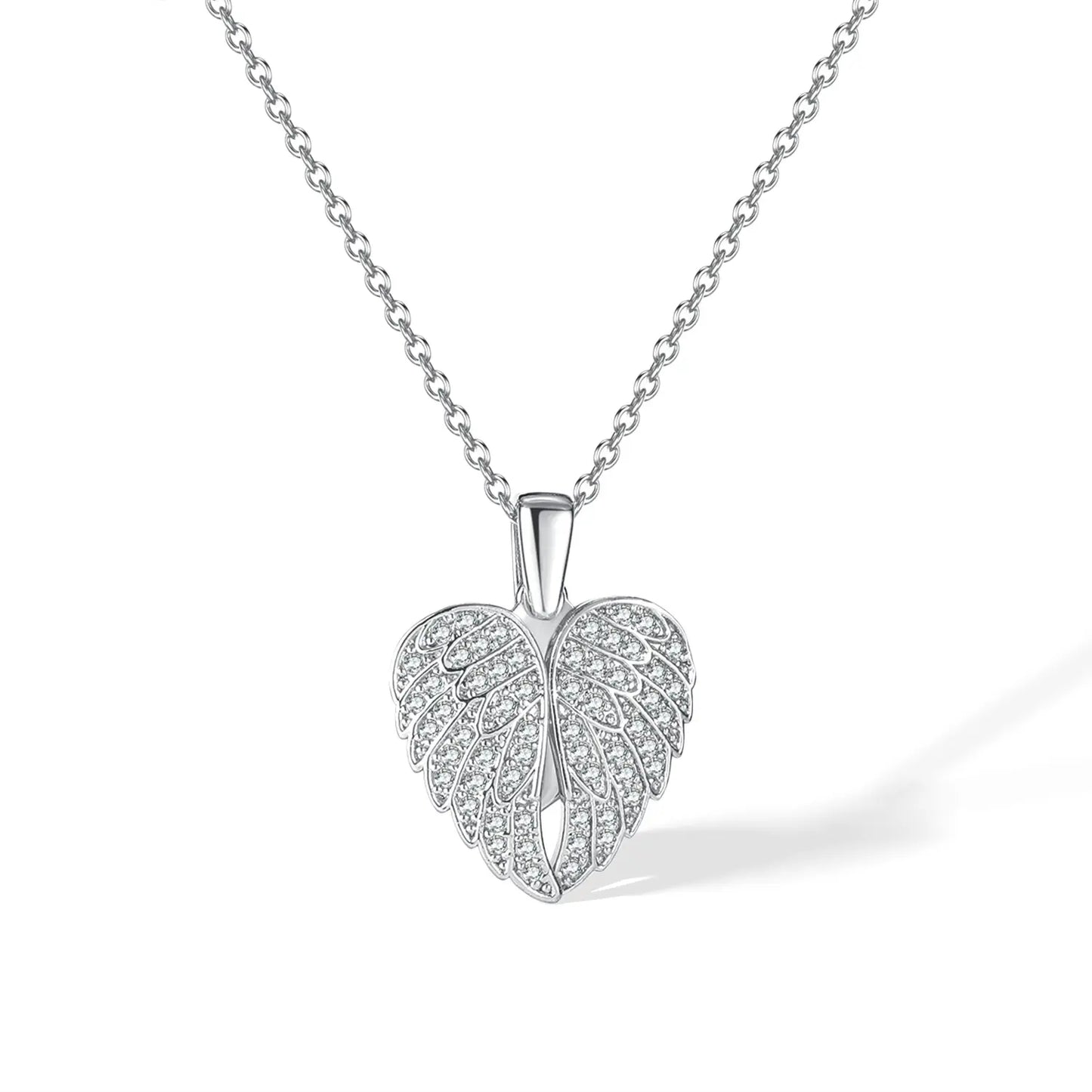 Collana Angelo Mio Personalizzabile – Ciondolo Cuore con Ali di Angelo Incisione di Foto Nome o Frase Oro Argento