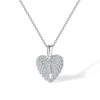Collana Angelo Mio Personalizzabile – Ciondolo Cuore con Ali di Angelo Incisione di Foto Nome o Frase Oro Argento