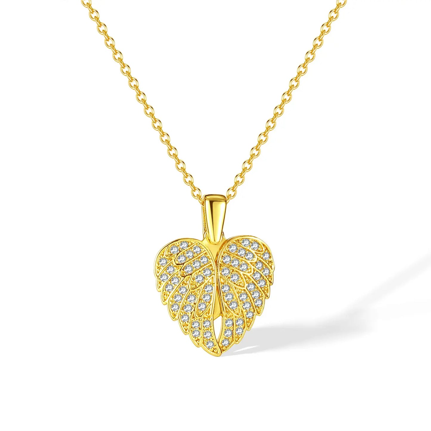 Collana Angelo Mio Personalizzabile – Ciondolo Cuore con Ali di Angelo Incisione di Foto Nome o Frase Oro Argento