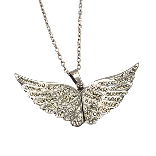 Collana Angelo Custode – Cuore con Ali Aperte Personalizzabile