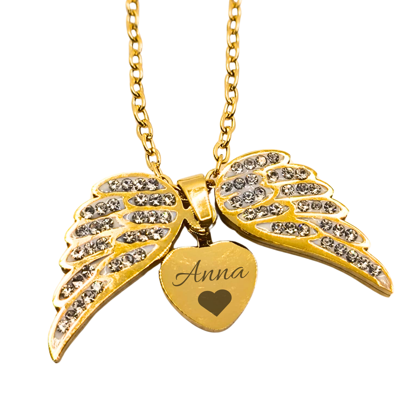 Collana Angelo Mio mini con Ciondolo a Forma di Ali – Oro, Argento