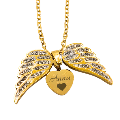 Collana Angelo Mio mini con Ciondolo a Forma di Ali – Oro, Argento